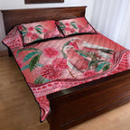 Indigenous Pink Galah Australia Quilt Bed Set Australian Hakea Aboriginal Art Proud