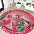 Indigenous Pink Galah Australia Round Carpet Australian Hakea Aboriginal Art Proud