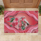 Indigenous Pink Galah Australia Rubber Doormat Australian Hakea Aboriginal Art Proud