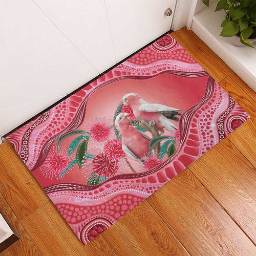 Indigenous Pink Galah Australia Rubber Doormat Australian Hakea Aboriginal Art Proud