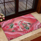 Indigenous Pink Galah Australia Rubber Doormat Australian Hakea Aboriginal Art Proud