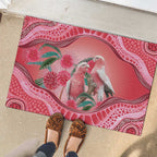 Indigenous Pink Galah Australia Rubber Doormat Australian Hakea Aboriginal Art Proud