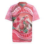 Indigenous Pink Galah Australia Rugby Jersey Australian Hakea Aboriginal Art Proud