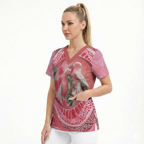 Indigenous Pink Galah Australia Scrub Top Australian Hakea Aboriginal Art Proud