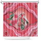 Indigenous Pink Galah Australia Shower Curtain Australian Hakea Aboriginal Art Proud