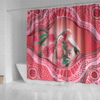 Indigenous Pink Galah Australia Shower Curtain Australian Hakea Aboriginal Art Proud