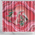 Indigenous Pink Galah Australia Shower Curtain Australian Hakea Aboriginal Art Proud