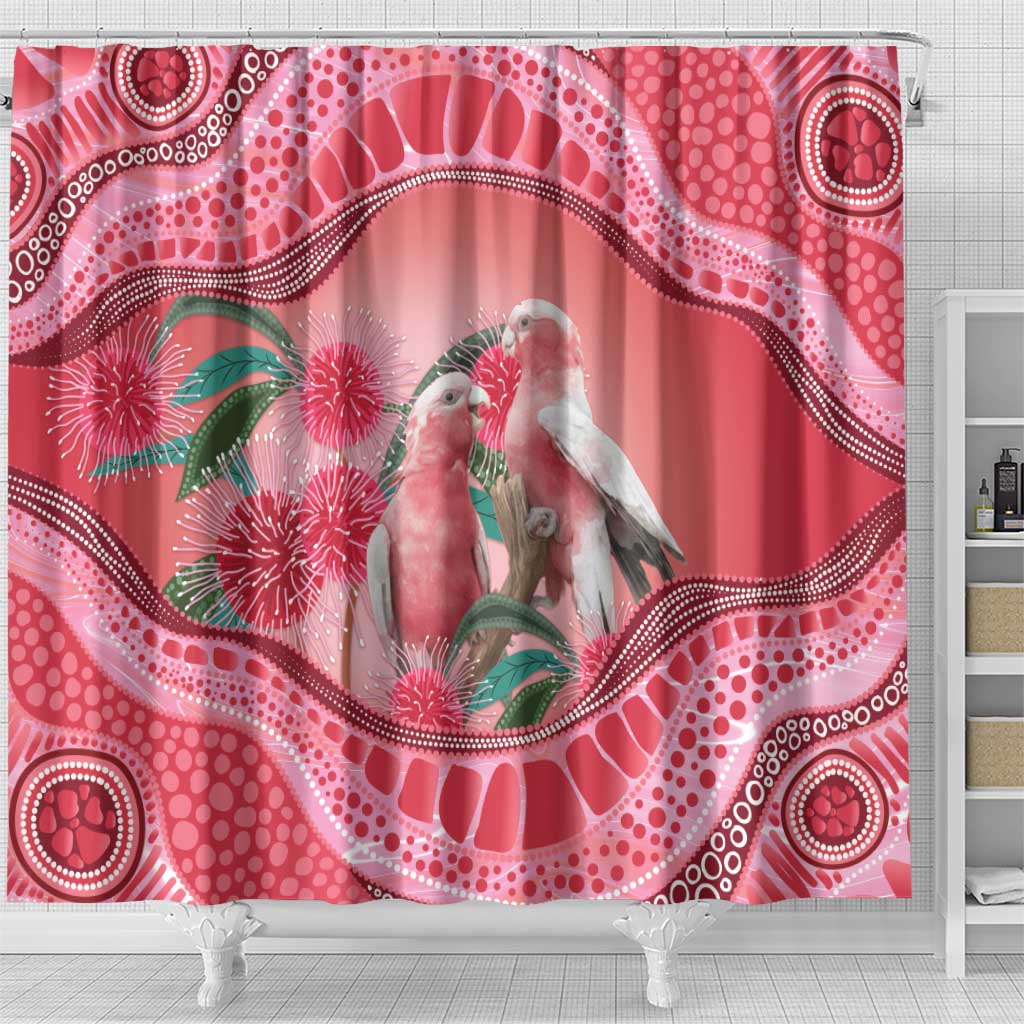 Indigenous Pink Galah Australia Shower Curtain Australian Hakea Aboriginal Art Proud