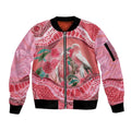 Indigenous Pink Galah Australia Sleeve Zip Bomber Jacket Australian Hakea Aboriginal Art Proud