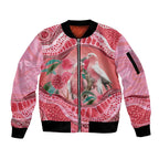 Indigenous Pink Galah Australia Sleeve Zip Bomber Jacket Australian Hakea Aboriginal Art Proud