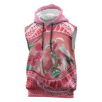 Indigenous Pink Galah Australia Sleeveless Hoodie Australian Hakea Aboriginal Art Proud