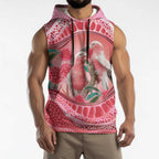 Indigenous Pink Galah Australia Sleeveless Hoodie Australian Hakea Aboriginal Art Proud