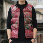 Indigenous Pink Galah Australia Sleeveless Puffer Jacket Australian Hakea Aboriginal Art Proud