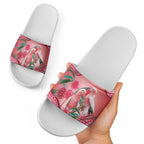 Indigenous Pink Galah Australia Slide Sandals Australian Hakea Aboriginal Art Proud