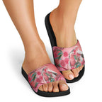 Indigenous Pink Galah Australia Slide Sandals Australian Hakea Aboriginal Art Proud