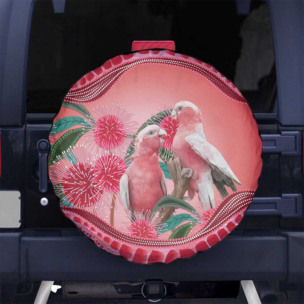 Indigenous Pink Galah Australia Spare Tire Cover Australian Hakea Aboriginal Art Proud