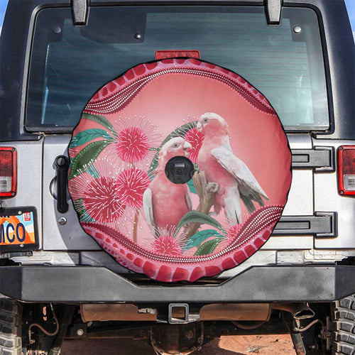Indigenous Pink Galah Australia Spare Tire Cover Australian Hakea Aboriginal Art Proud