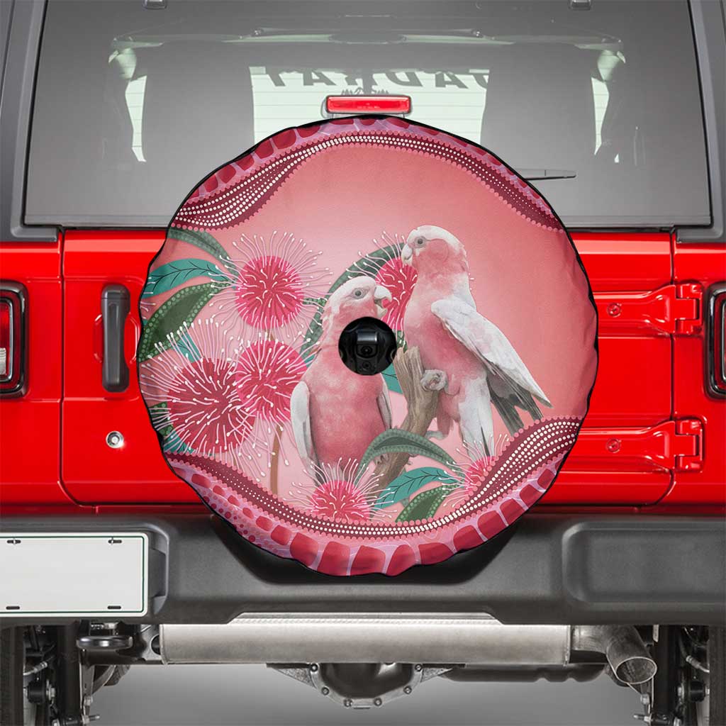 Indigenous Pink Galah Australia Spare Tire Cover Australian Hakea Aboriginal Art Proud