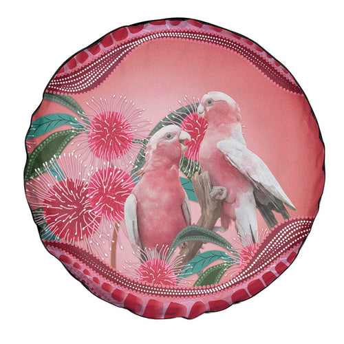 Indigenous Pink Galah Australia Spare Tire Cover Australian Hakea Aboriginal Art Proud