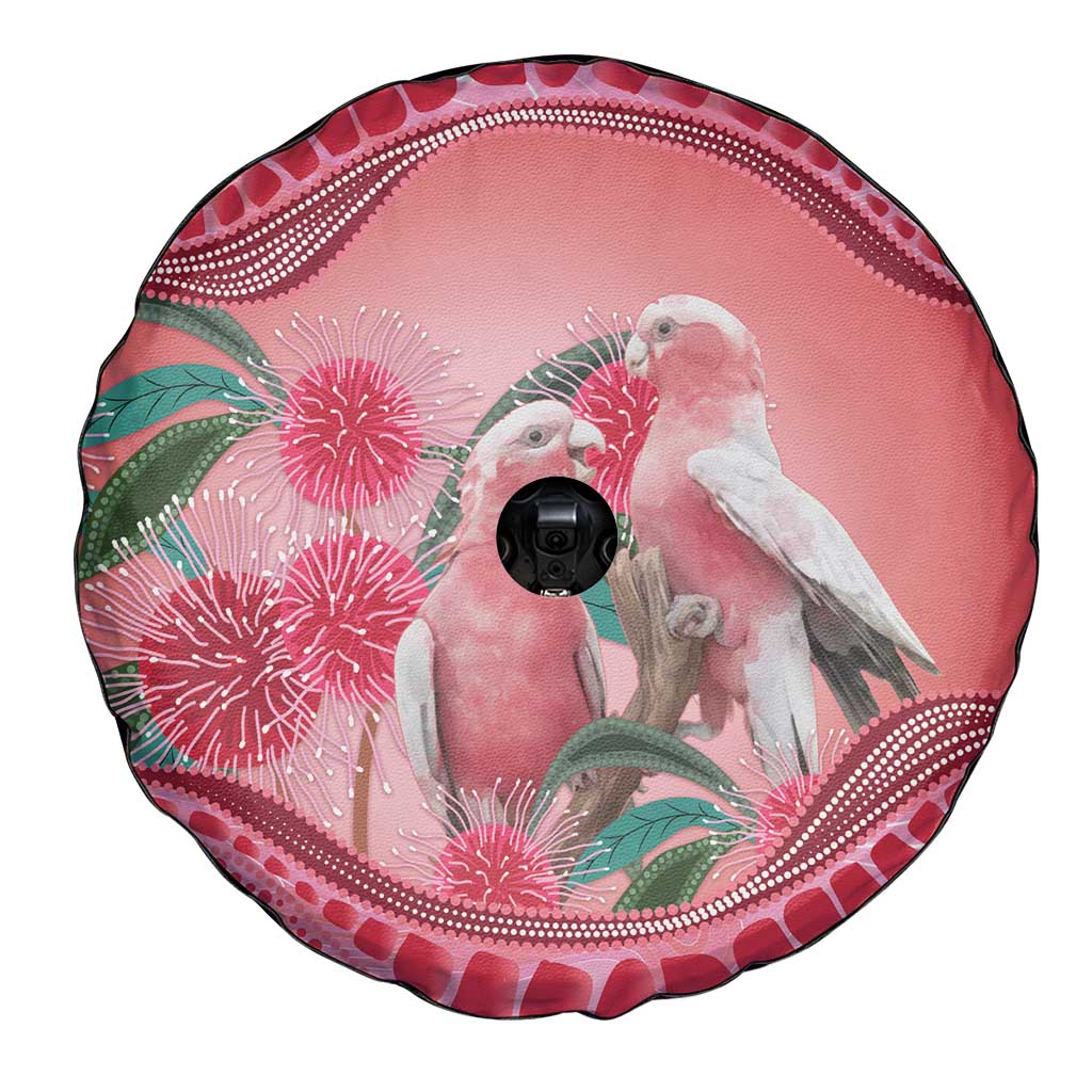 Indigenous Pink Galah Australia Spare Tire Cover Australian Hakea Aboriginal Art Proud