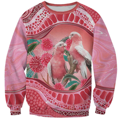 Indigenous Pink Galah Australia Sweatshirt Australian Hakea Aboriginal Art Proud