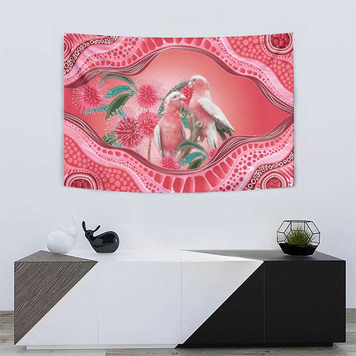 Indigenous Pink Galah Australia Tapestry Australian Hakea Aboriginal Art Proud