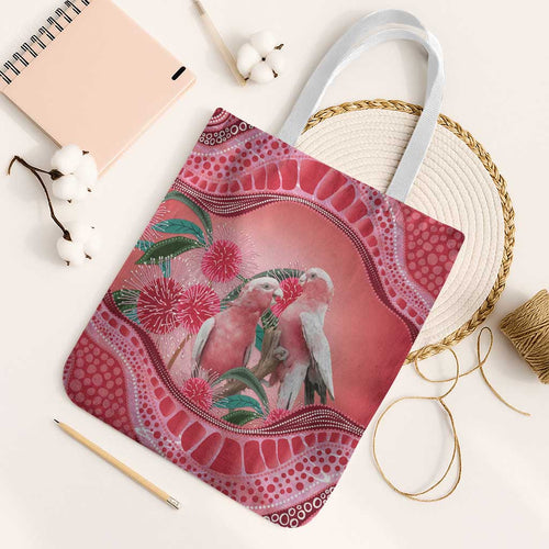 Indigenous Pink Galah Australia Tote Bag Australian Hakea Aboriginal Art Proud