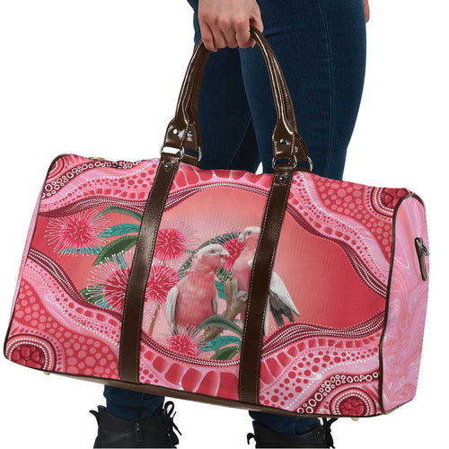 Indigenous Pink Galah Australia Travel Bag Australian Hakea Aboriginal Art Proud