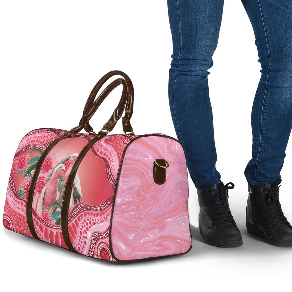Indigenous Pink Galah Australia Travel Bag Australian Hakea Aboriginal Art Proud