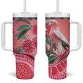 Indigenous Pink Galah Australia Tumbler With Handle Australian Hakea Aboriginal Art Proud