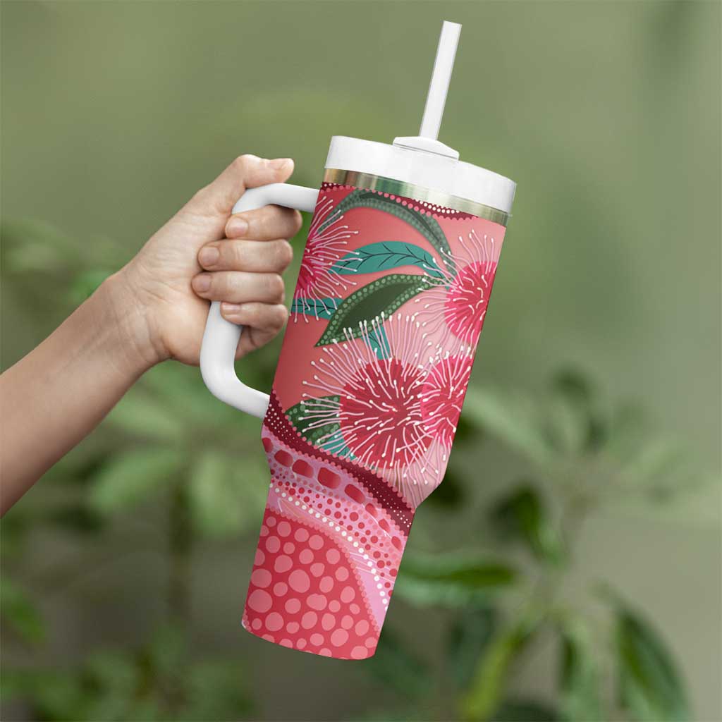 Indigenous Pink Galah Australia Tumbler With Handle Australian Hakea Aboriginal Art Proud