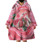 Indigenous Pink Galah Australia Wearable Blanket Hoodie Australian Hakea Aboriginal Art Proud