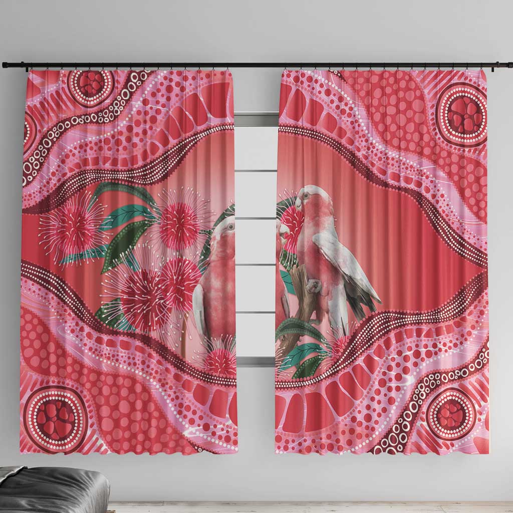 Indigenous Pink Galah Australia Window Curtain Australian Hakea Aboriginal Art Proud