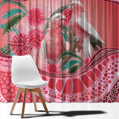 Indigenous Pink Galah Australia Window Curtain Australian Hakea Aboriginal Art Proud