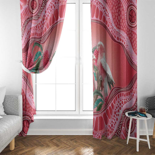 Indigenous Pink Galah Australia Window Curtain Australian Hakea Aboriginal Art Proud