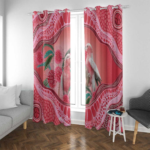 Indigenous Pink Galah Australia Window Curtain Australian Hakea Aboriginal Art Proud