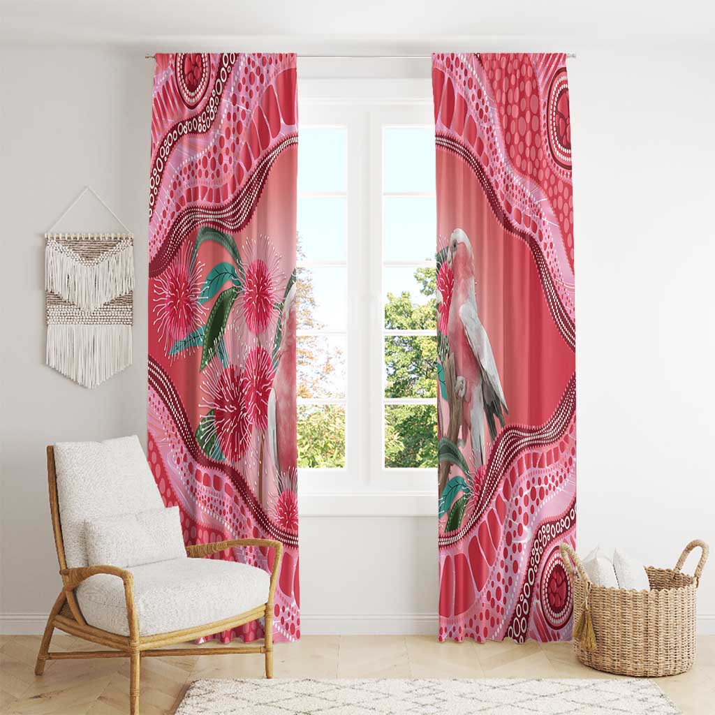 Indigenous Pink Galah Australia Window Curtain Australian Hakea Aboriginal Art Proud
