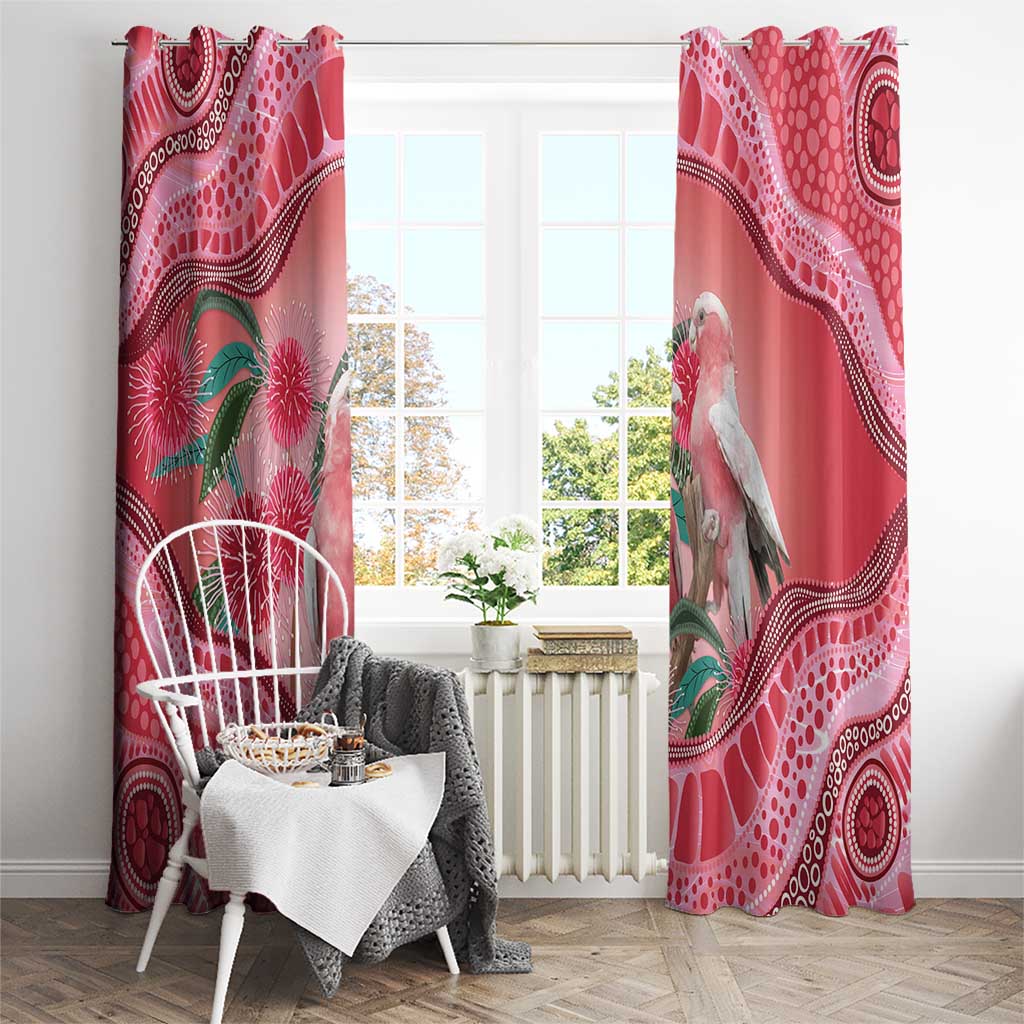 Indigenous Pink Galah Australia Window Curtain Australian Hakea Aboriginal Art Proud
