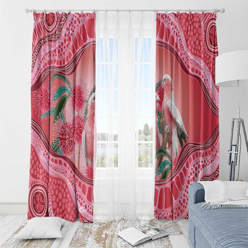 Indigenous Pink Galah Australia Window Curtain Australian Hakea Aboriginal Art Proud