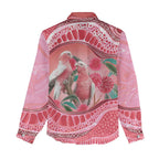 Indigenous Pink Galah Australia Women Casual Shirt Australian Hakea Aboriginal Art Proud
