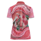 Indigenous Pink Galah Australia Women Polo Shirt Australian Hakea Aboriginal Art Proud