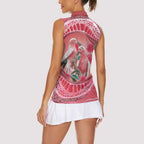 Indigenous Pink Galah Australia Women Sleeveless Polo Shirt Australian Hakea Aboriginal Art Proud