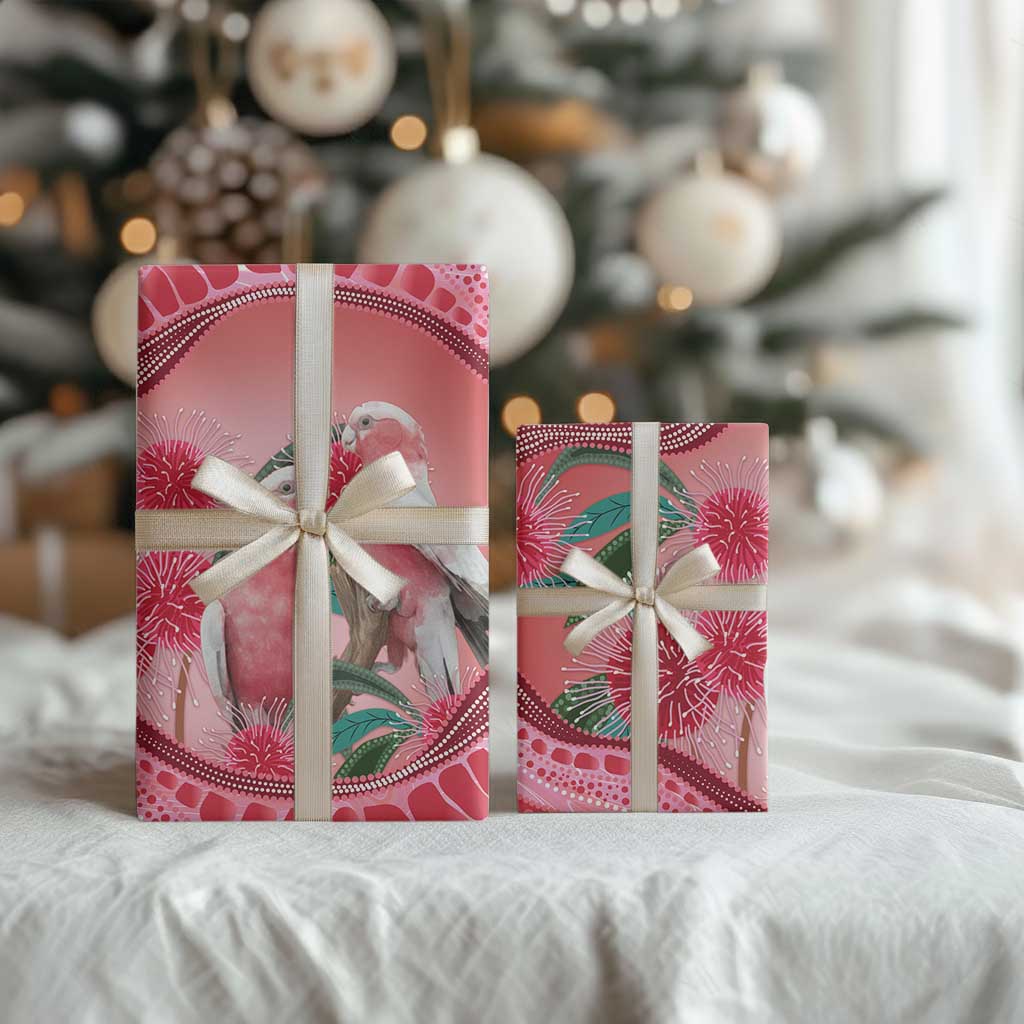 Indigenous Pink Galah Australia Wrapping Paper Australian Hakea Aboriginal Art Proud
