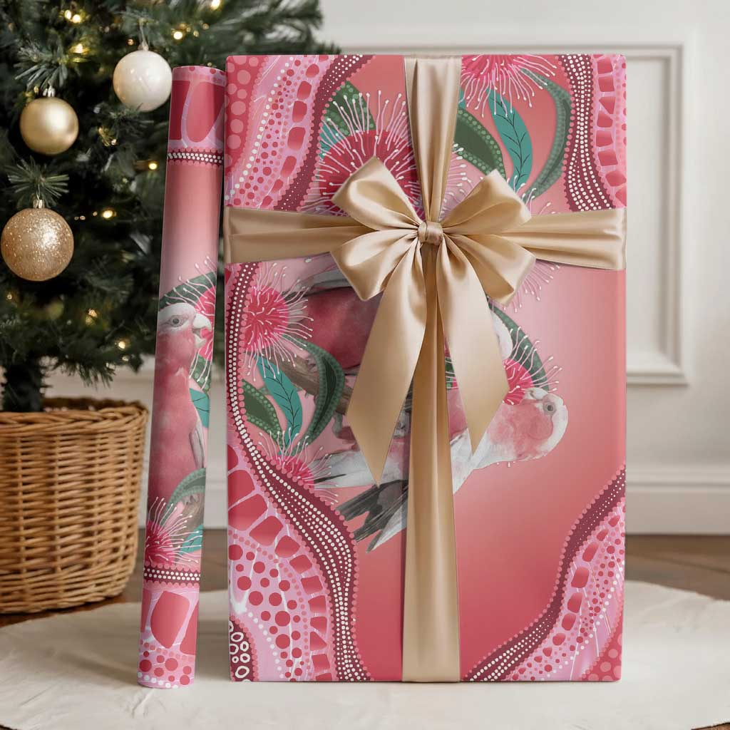 Indigenous Pink Galah Australia Wrapping Paper Australian Hakea Aboriginal Art Proud