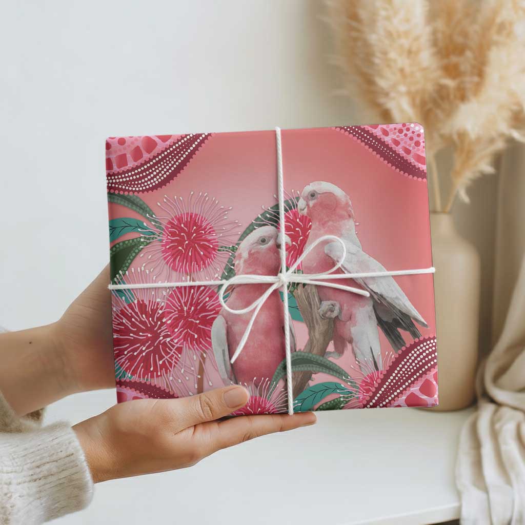 Indigenous Pink Galah Australia Wrapping Paper Australian Hakea Aboriginal Art Proud