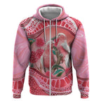 Indigenous Pink Galah Australia Zip Hoodie Australian Hakea Aboriginal Art Proud