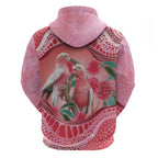 Indigenous Pink Galah Australia Zip Hoodie Australian Hakea Aboriginal Art Proud