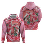 Indigenous Pink Galah Australia Zip Hoodie Australian Hakea Aboriginal Art Proud