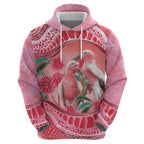 Indigenous Pink Galah Australia Zip Hoodie Australian Hakea Aboriginal Art Proud