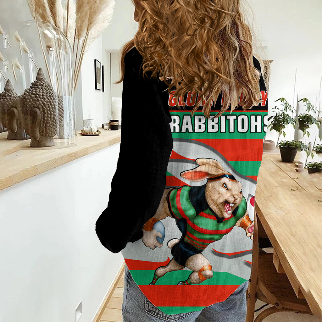 Rabbitohs Rugby 2023 Women Casual Shirt Glory Glory Souths Unique LT14
